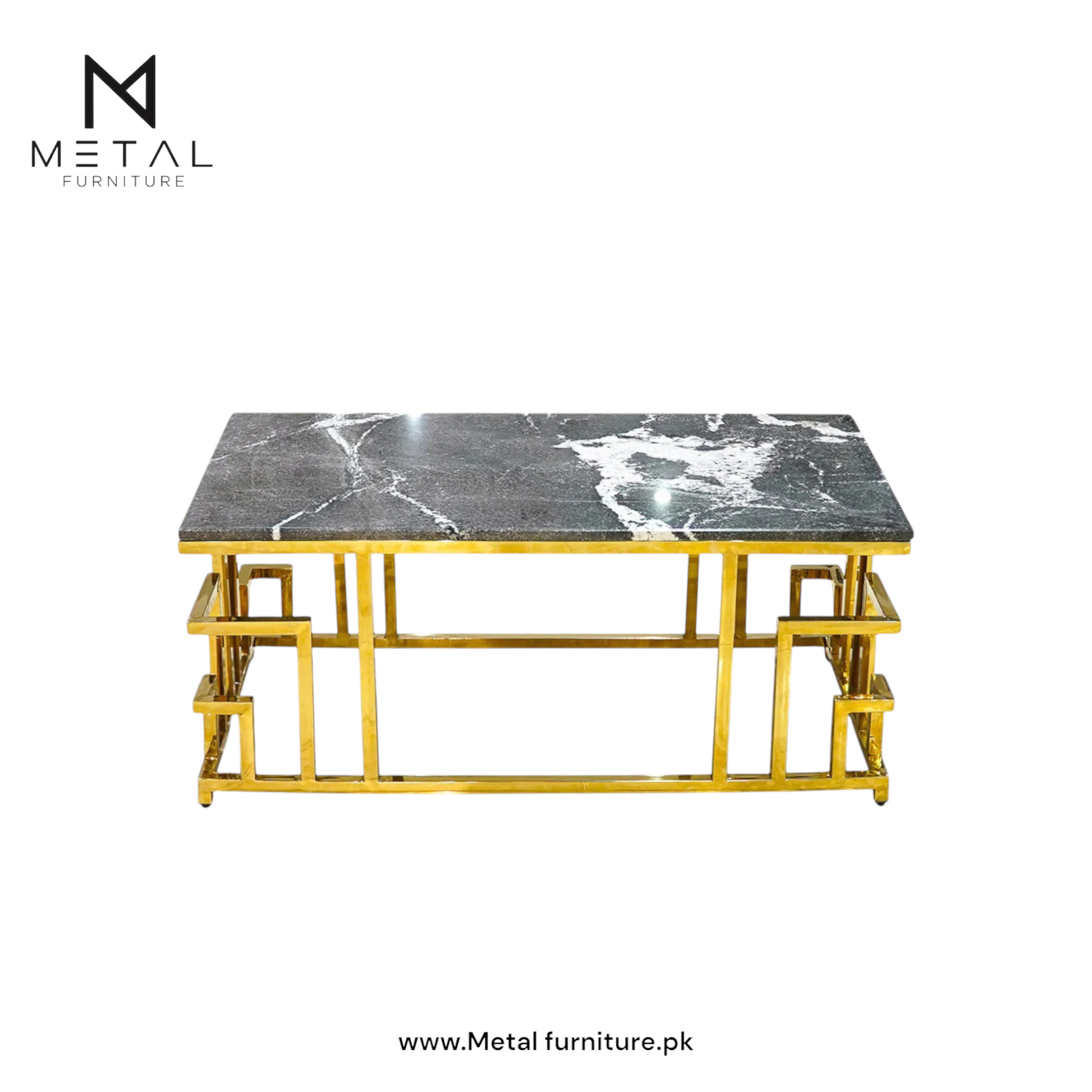 Modern Center Table with Gold Finish 