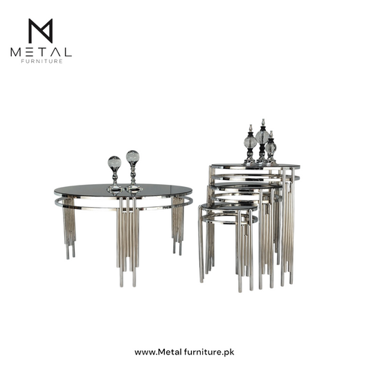 New Design Center Table with Nesting Tables Set - Metal Furniture