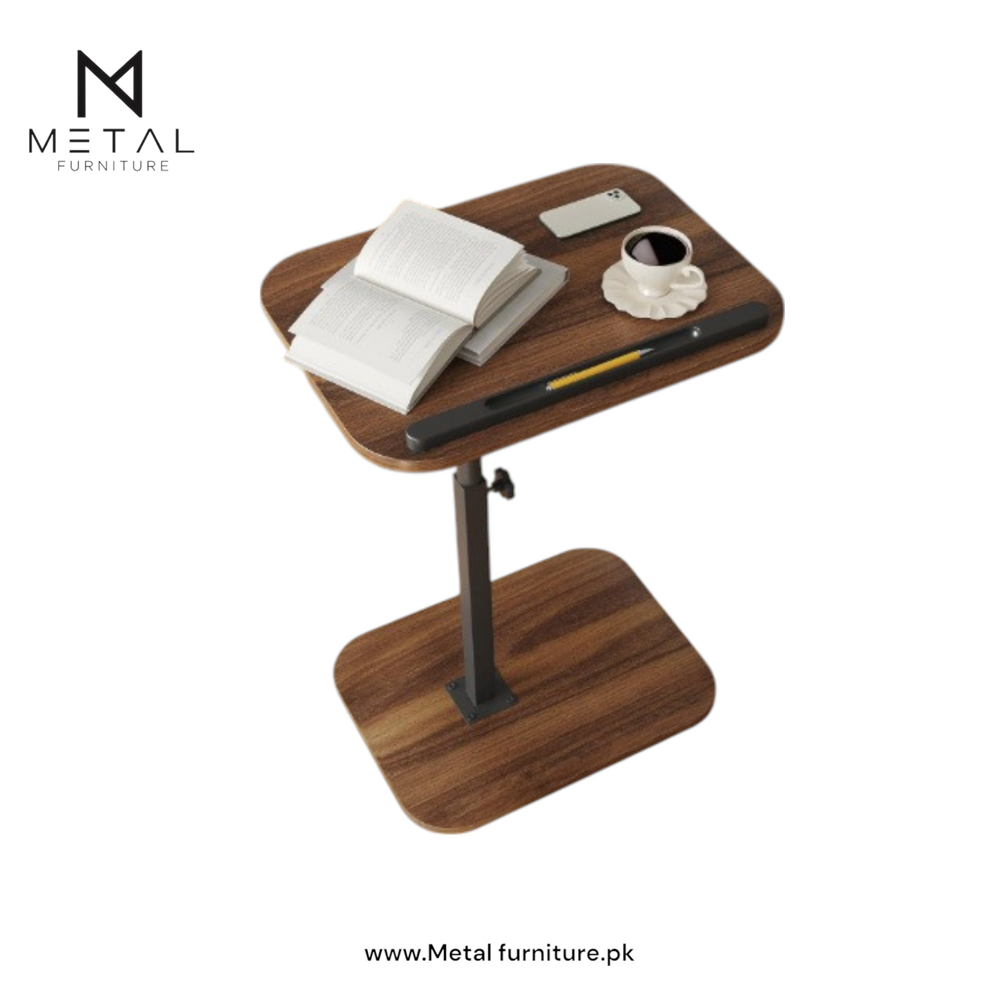 C Shaped Side End Tables for Living Room, Bedroom, Bedside Adjustable Height