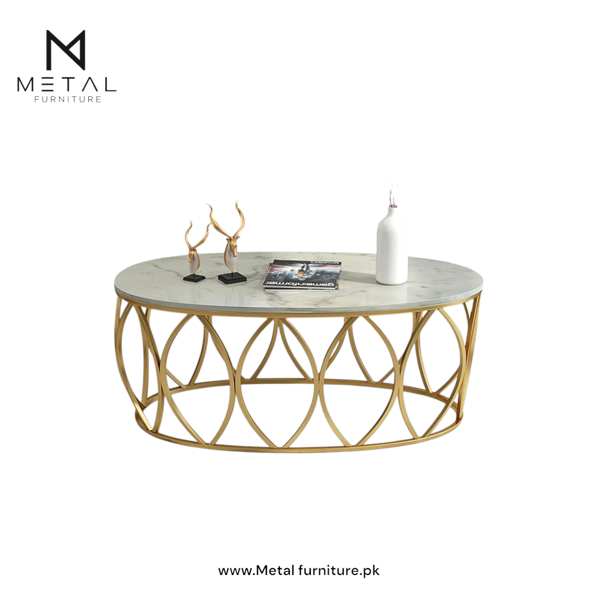 Luxury Gold Metal Frame Center Table