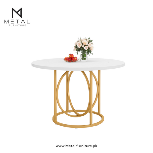 2025 Round Luxury Golden Dining Table