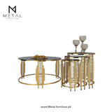 Unique design 2 in 1  center table + nesting table (set of 4)