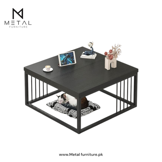 "Elegant  Center Table with Wooden Top and Sturdy Metal Frame – Modern Rectangular Center Table  Minimalist Design, and Smooth Finish – Perfect for Serving, Displaying Décor, or Organizing Magazines