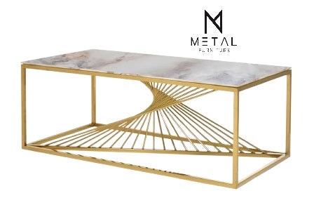 Curve Rode Based Center Table Elegant Luxury Look Style Furniture