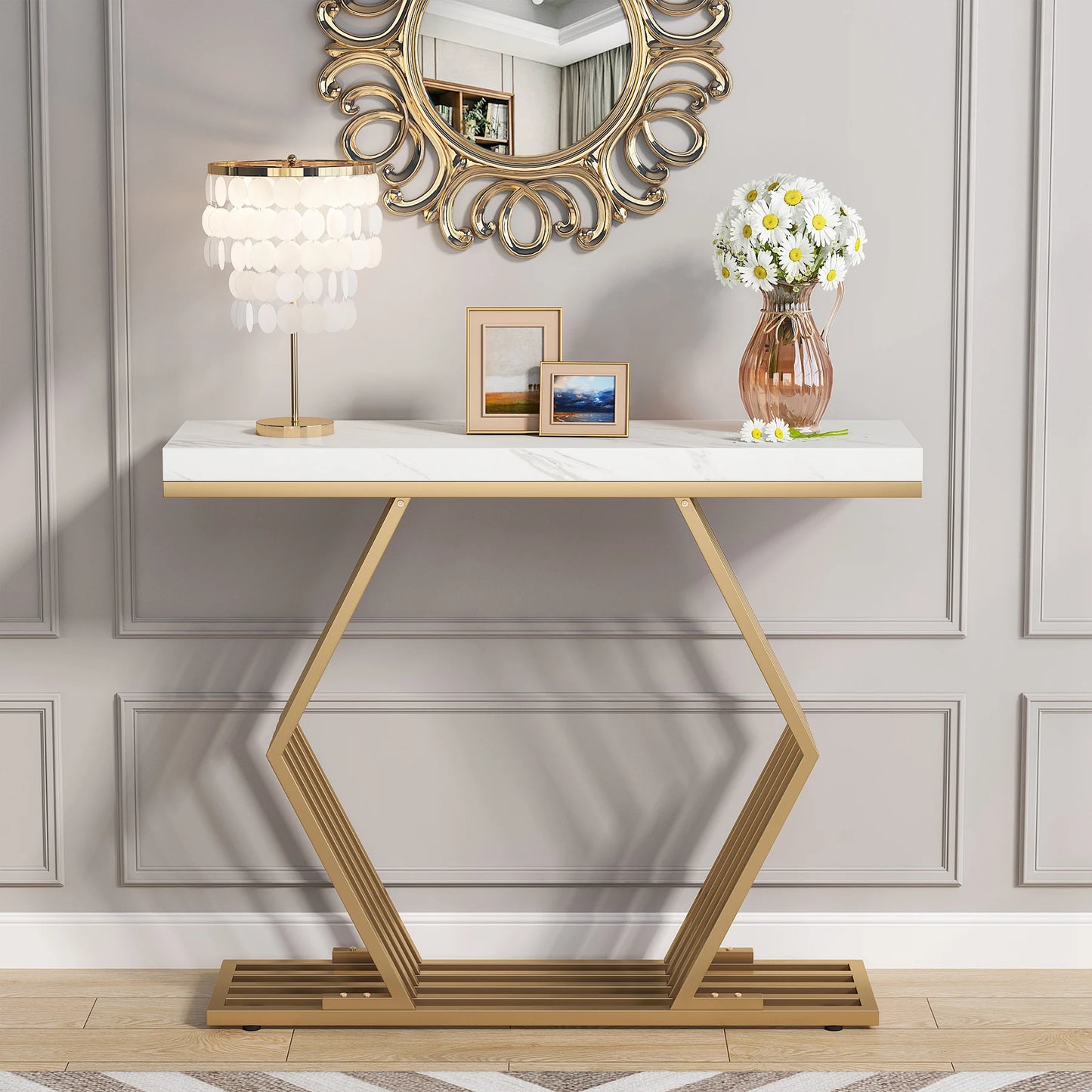 Tribe Designs Console Table – Gold Finish | Metal Furniture