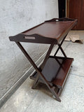 Beach Wood Double Top Folding Table Tea Serving Table