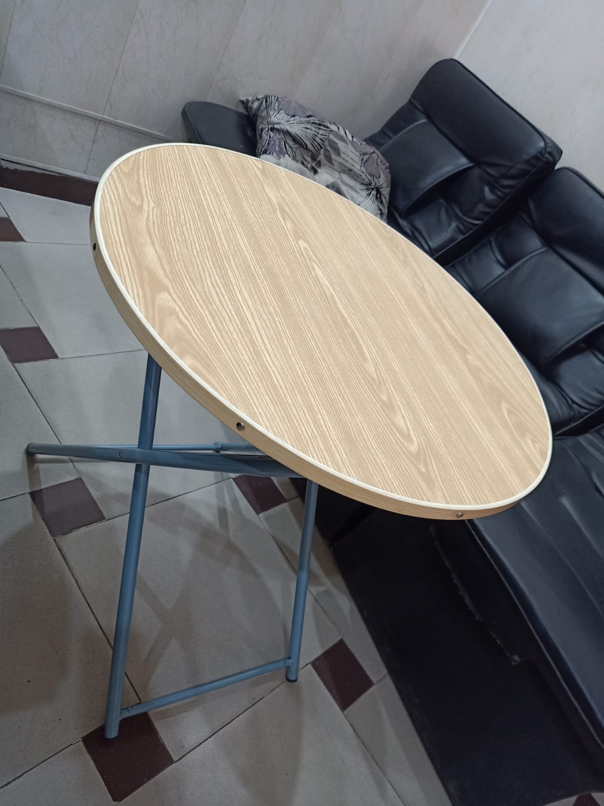 Wooden Folding Dining Table With Metal Legs Study Table