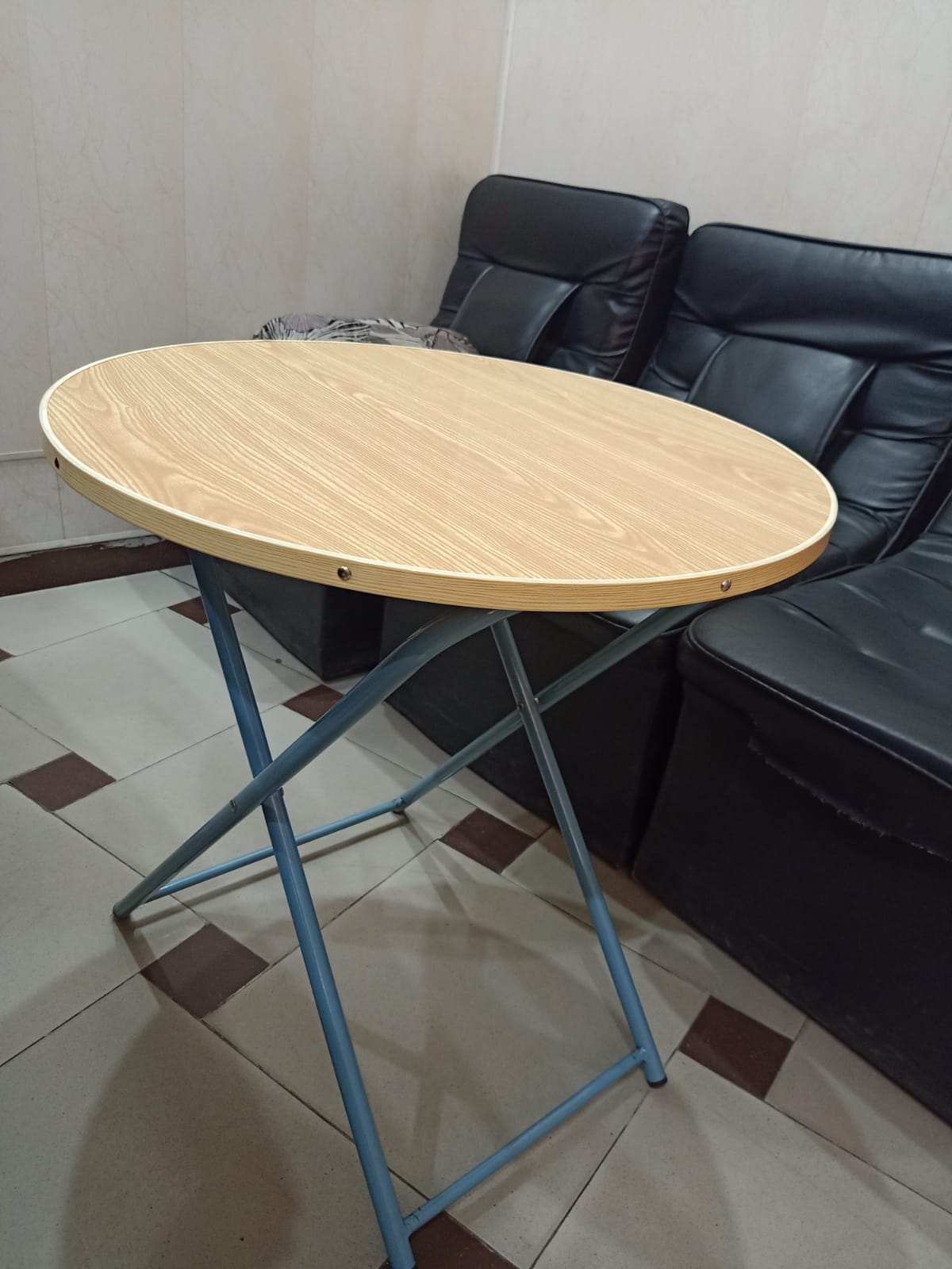 Wooden Folding Dining Table With Metal Legs Study Table