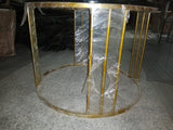 Round Shape Rode Based Center Table Gold Paint Finish