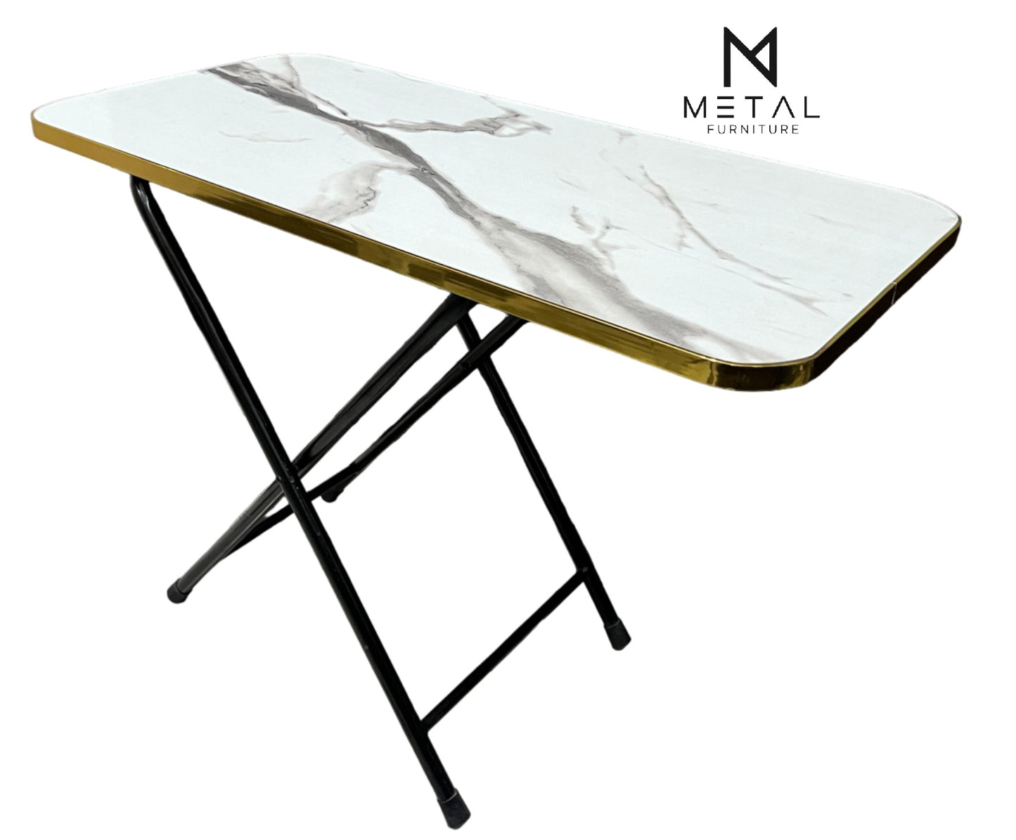 Wooden Folding Dining Table With Metal Legs Study Table