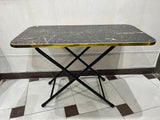 Wooden Folding Dining Table With Metal Legs Study Table