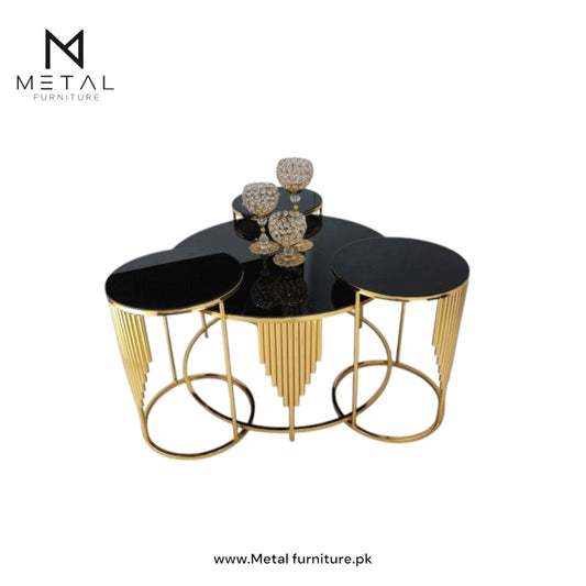 Metal Frame Center Table with Elegant Nesting Table - Metal Furniture