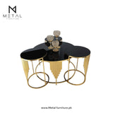 Heavy rod metal frame center table with elegance design nesting table