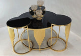 Heavy rod metal frame center table with elegance design nesting table