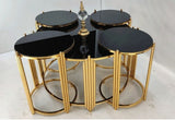 4 rod metal frame unique center table with luxury design set of side tables