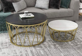 Modern Center Table for Living Room – White Top / Black Top (Set of 2)