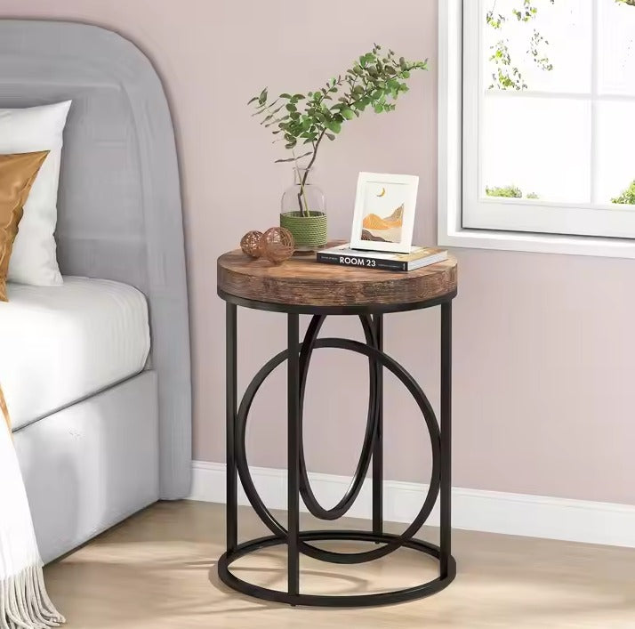 Center 2 Ring Coffee Table Round Coffee Table Luxury Look Modern Design Side Table - Metal Furniture