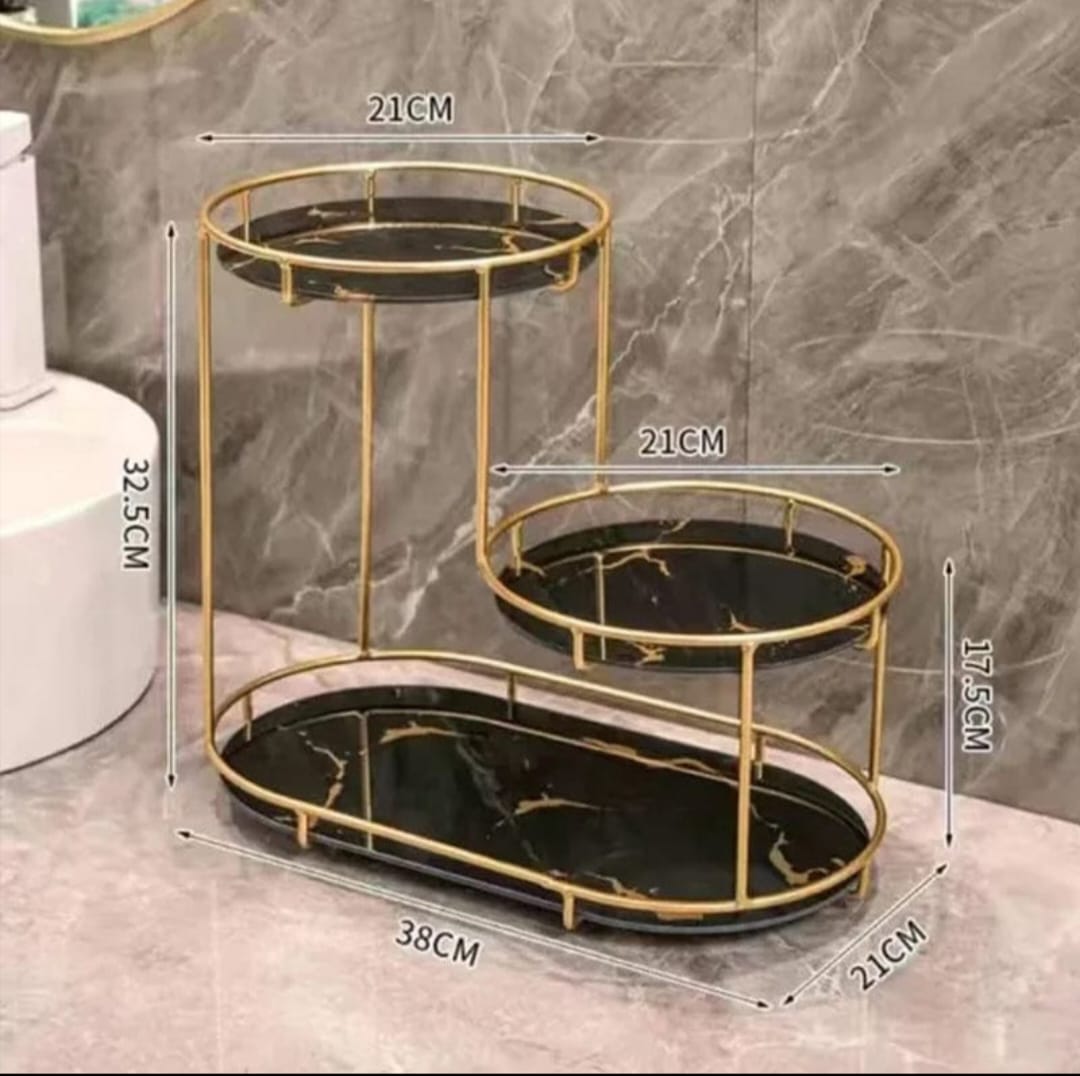 Modern 3 Tier Shelf Makeup Organizer Cosmatic Storage Rack Metal Quality