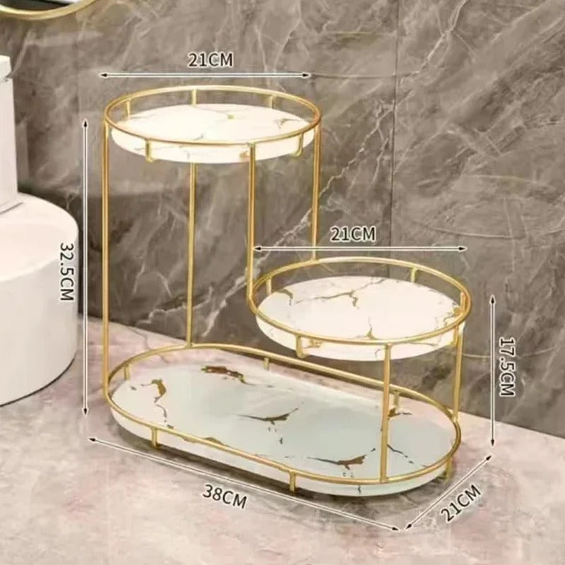 Modern 3 Tier Shelf Makeup Organizer Cosmatic Storage Rack Metal Quality