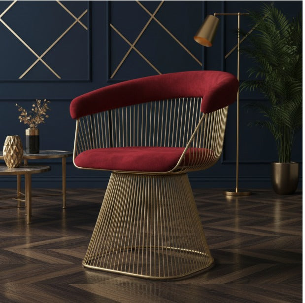 Gold frame metal accent chair by Metal Furniture, modern luxury design ideal for stylish living rooms.