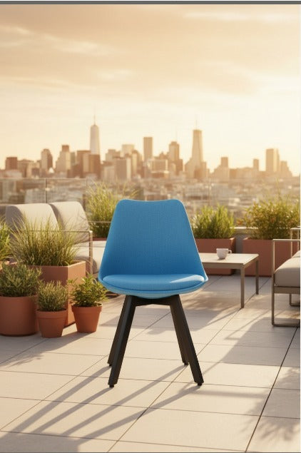 Modern Metal Furniture tulip chair with smooth seat and sturdy metal legs, stylish and reliable seating for contemporary interiors.