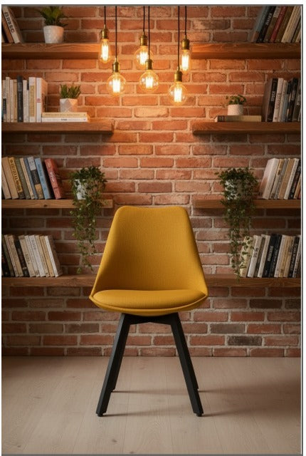 Modern Metal Furniture tulip chair with smooth seat and sturdy metal legs, stylish and reliable seating for contemporary spaces.
