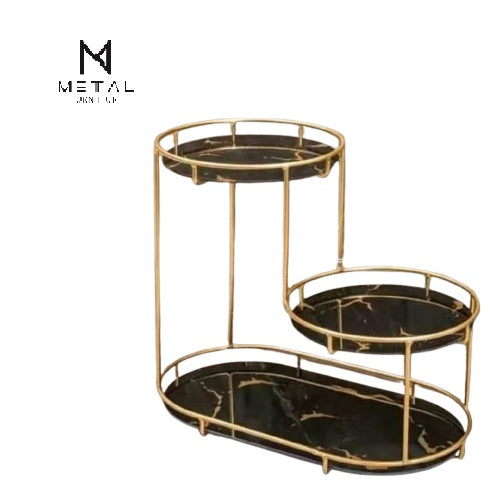 Modern 3 Tier Shelf Makeup Organizer Cosmatic Storage Rack Metal Quality