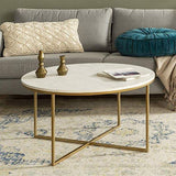 X Based Round Center Table 30" Diameter Luxury Look Style