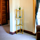 Triangle Shape Corner Rack Gold Paint Finish