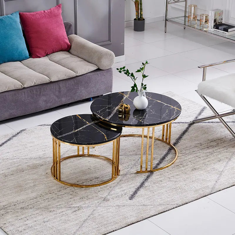 Luxury 2-Piece Round Center Table | Metal Furniture