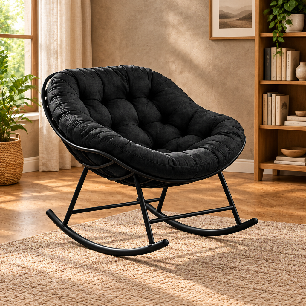 Cloud Comfort Cushioned Rocking Chair-deep cushioning and rocking design