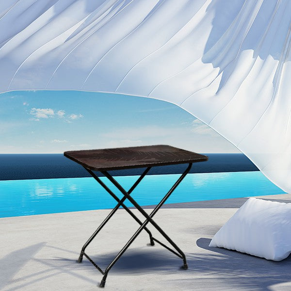 Wooden Folding Dining Table With Metal Legs Study Table