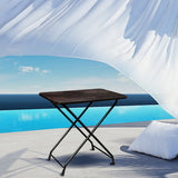 Wooden Folding Dining Table With Metal Legs Study Table