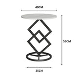 Round Top Geometric Base Coffee Table Luxury Look Sofa Side Table
