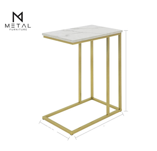 C-Shape Coffee Table – Rectangular Top Bedside Table - Metal Furniture