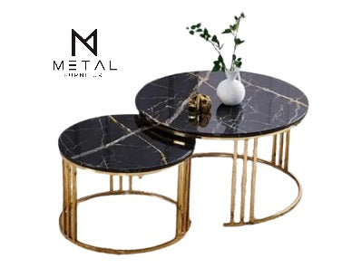 Luxury 2-Piece Round Center Table | Metal Furniture