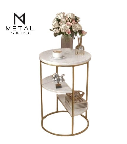 3-Tier Storage Coffee Table - Metal Furniture