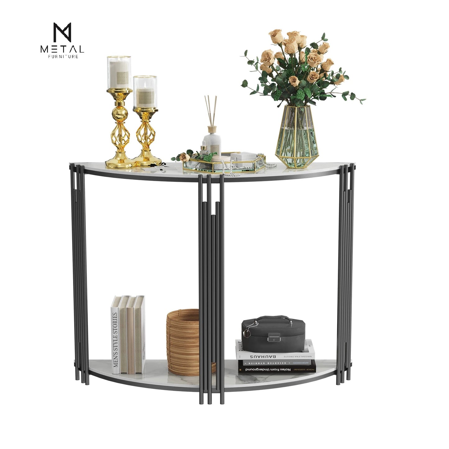 C4 Half Moon Console Table Hallway Furniture for Entrance