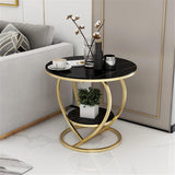 Double Heart Shape Based Coffee Table Metal Frame Side Table