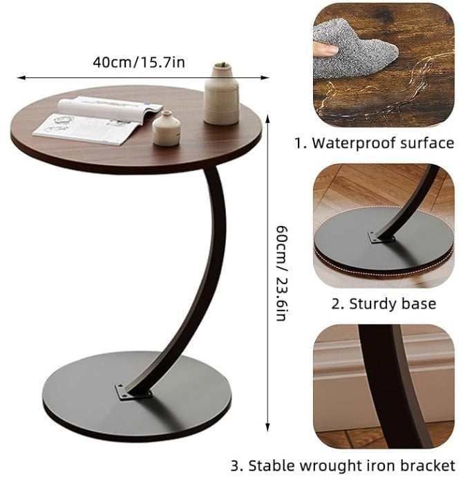 Side coffee table with wooden top and sturdy metal frame, ideal for living room decor by Metal Furniture