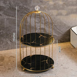 Double shelf Iron bird cage rack lipstick perfume cosmetics skin care products storage rack finishing table rack bathroom cosmetics storage