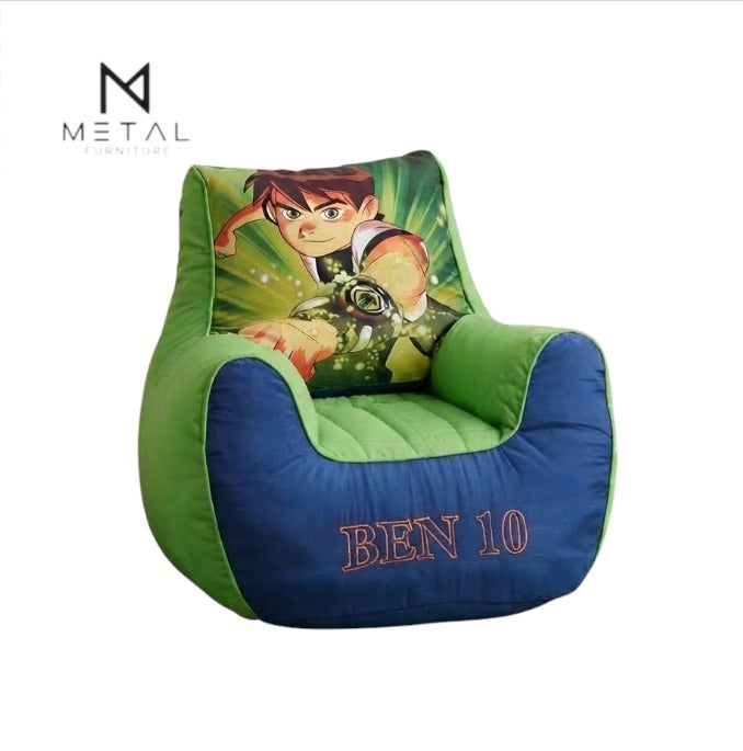 Ben 10 Printed Bean Bag Chair for Boys | Fun Cartoon Seating for Bedroom, Playroom & Gaming