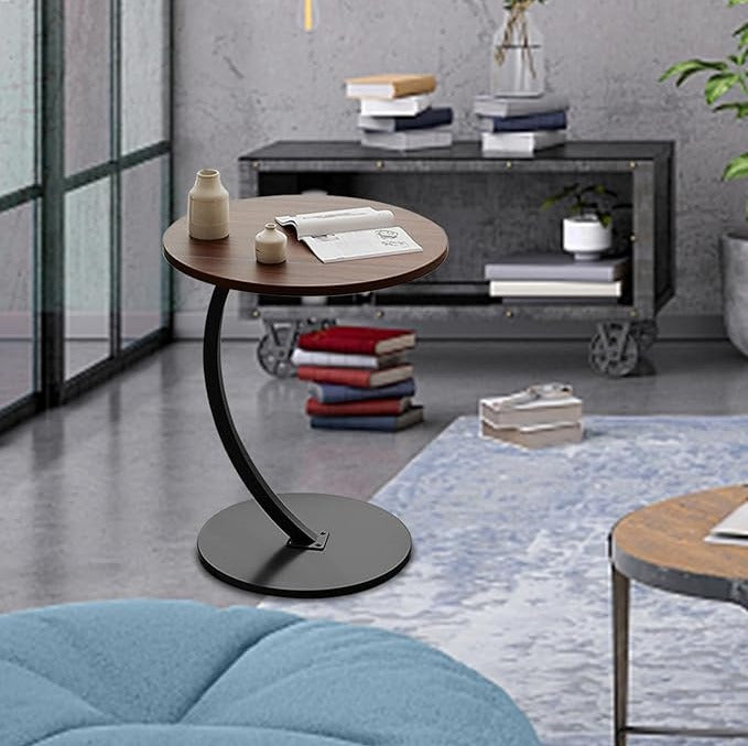 Wooden top side coffee table with sturdy metal frame for living room by Metal Furniture, showcasing a modern, minimalist design.