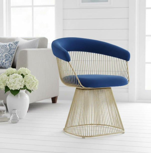 Metal Furniture gold frame accent chair with sleek modern design, featuring plush upholstery and stylish metal legs for luxury living rooms.