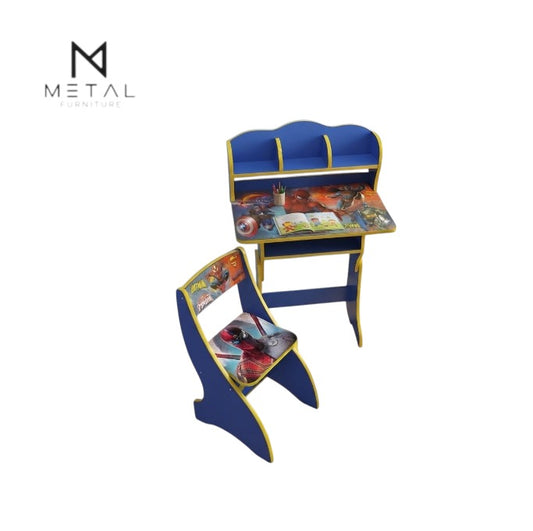 Spider-Man Kids Study Table & Chair Set | Superhero Study Desk for Boys | Children’s Learning, Writing, Drawing, Reading & Activity Table for Bedroom, Playroom & Study Corner