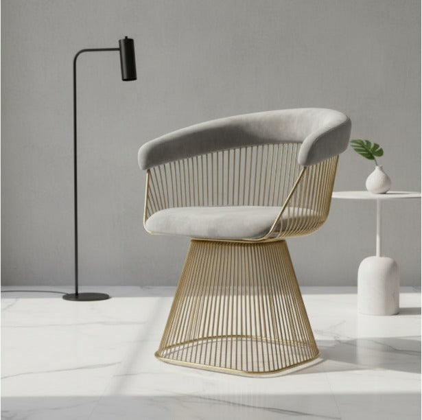 Gold frame metal accent chair by Metal Furniture, modern luxury chair with sleek design for stylish living room decor.