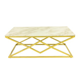Designer Center Table for Living Room – Modern Elegance with Wooden Marble Texture Top