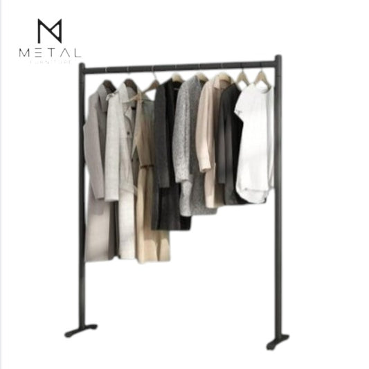 Metal Furniture square pipe cloth hanging stand, 5-foot metal frame for hanging fabrics or clothing, sturdy and durable design