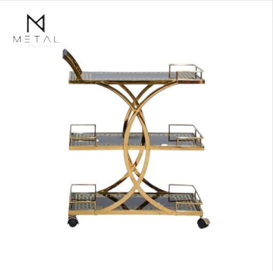 3-Tier X Serving Tea Trolley  Modern Versatile Look