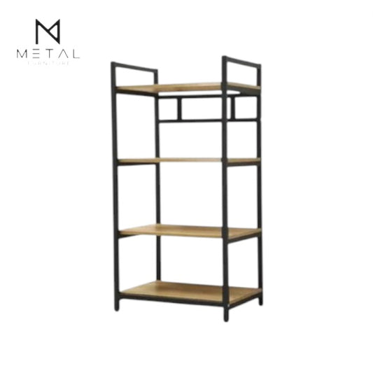Modern Metal Furniture 4-layer storage oven rack with multiple shelves for microwave and oven organization.